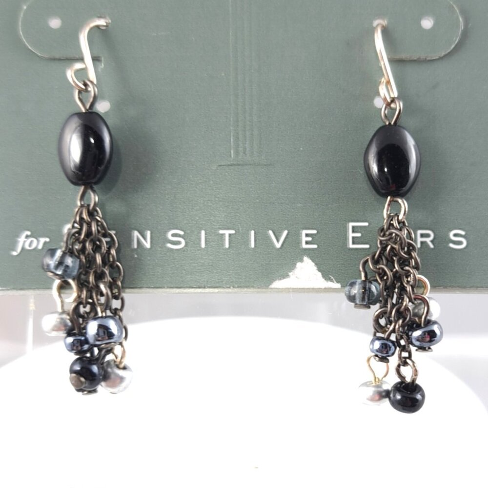 "Museum Collection" Black Beaded Earrings